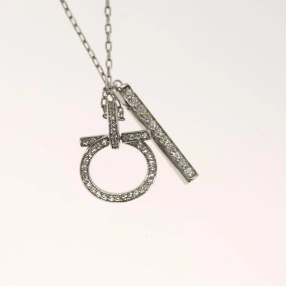 Salvatore Ferragamo Gancini Necklace metal Silver Auth - Picture 3 of 16